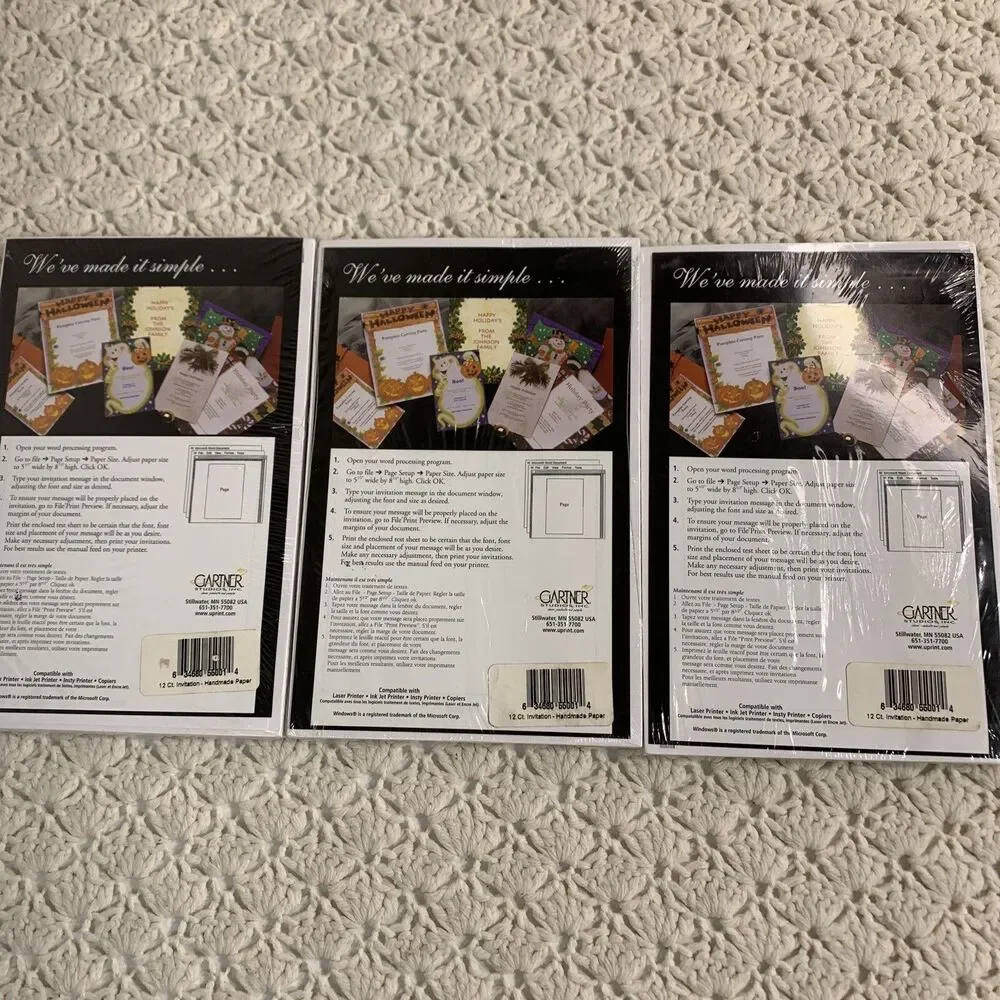 Lot Of AMPAD PRINTABLE CREATE YOUR OWN HOLIDAY 66 COUNT INVITATIONS 3 Styles